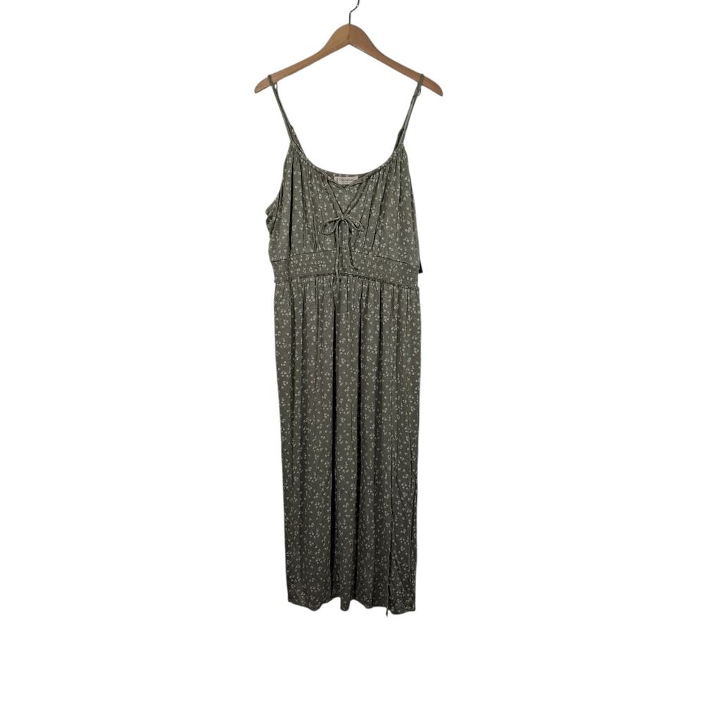 NWT Lucky Brand LA Womens XXL Sage Green Floral Maxi Dress Boho Cottagecore - Picture 4 of 12